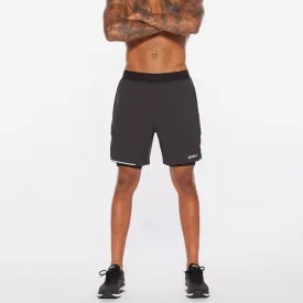 2XU Aero 2 in 1 7” Shorts Men's Black Silver Reflective