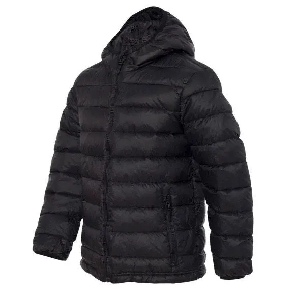 32 Degrees Packable Weatherproof Kid's Hooded Down Jacket Black - Size Large (youth 14/16)