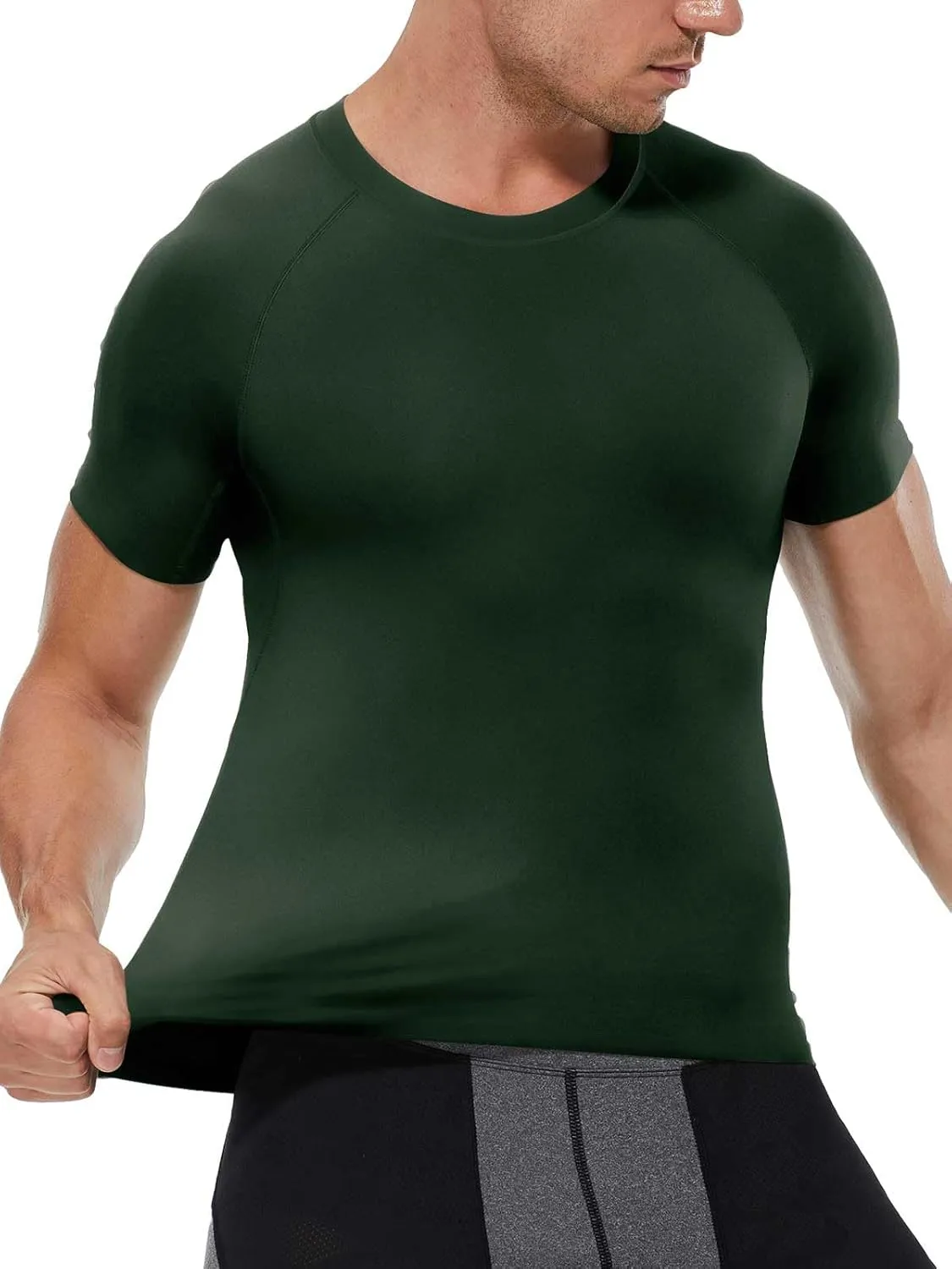Compression Shirt Men Short Sleeve Cool Dry Workout Gym T-Shirt Breathable Athletic Sports Undershirts Running Tops