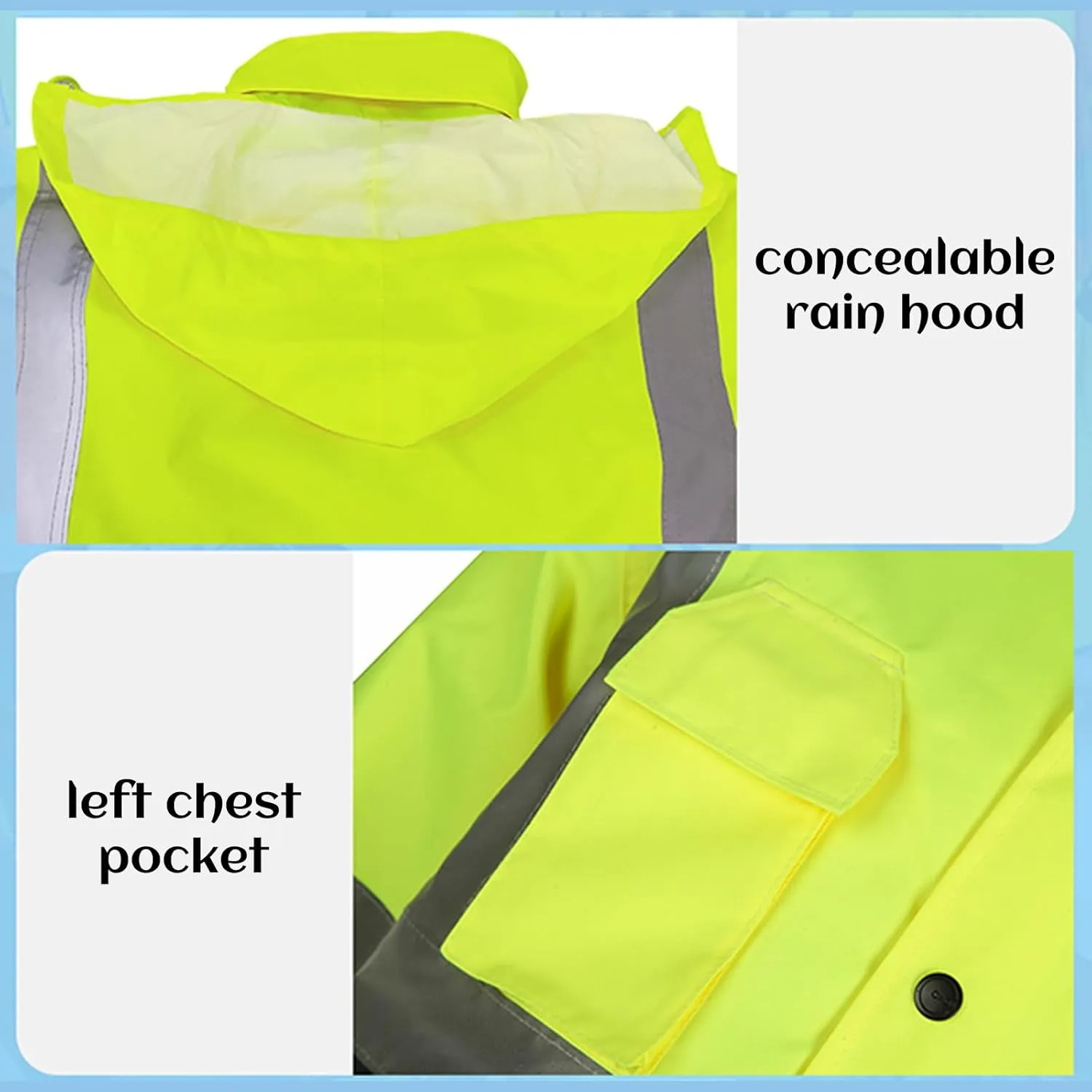 Custom Safety Bomber Jacket Waterproof Reflective Warm Jacket Hi Vis Work Construction Coat for Cold Weather