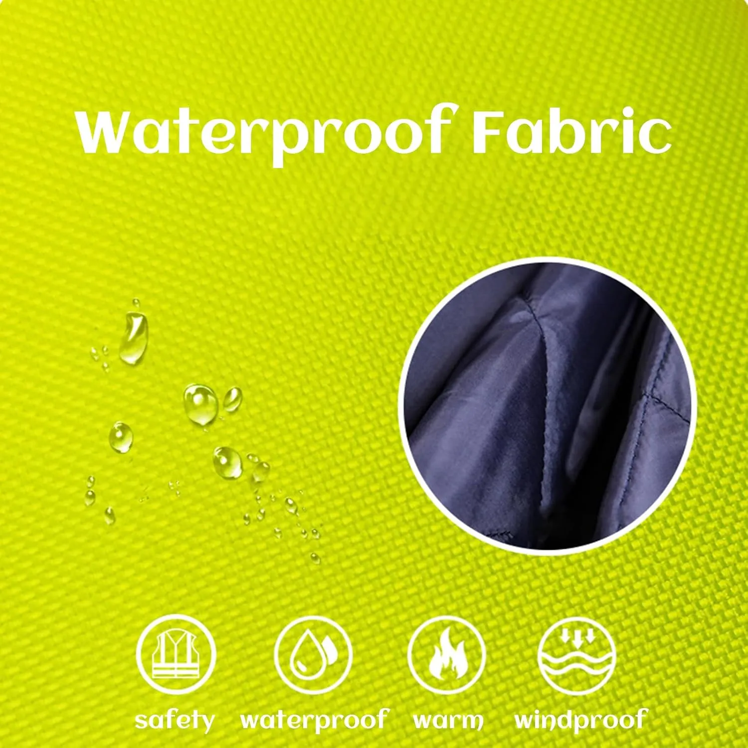 Custom Safety Bomber Jacket Waterproof Reflective Warm Jacket Hi Vis Work Construction Coat for Cold Weather