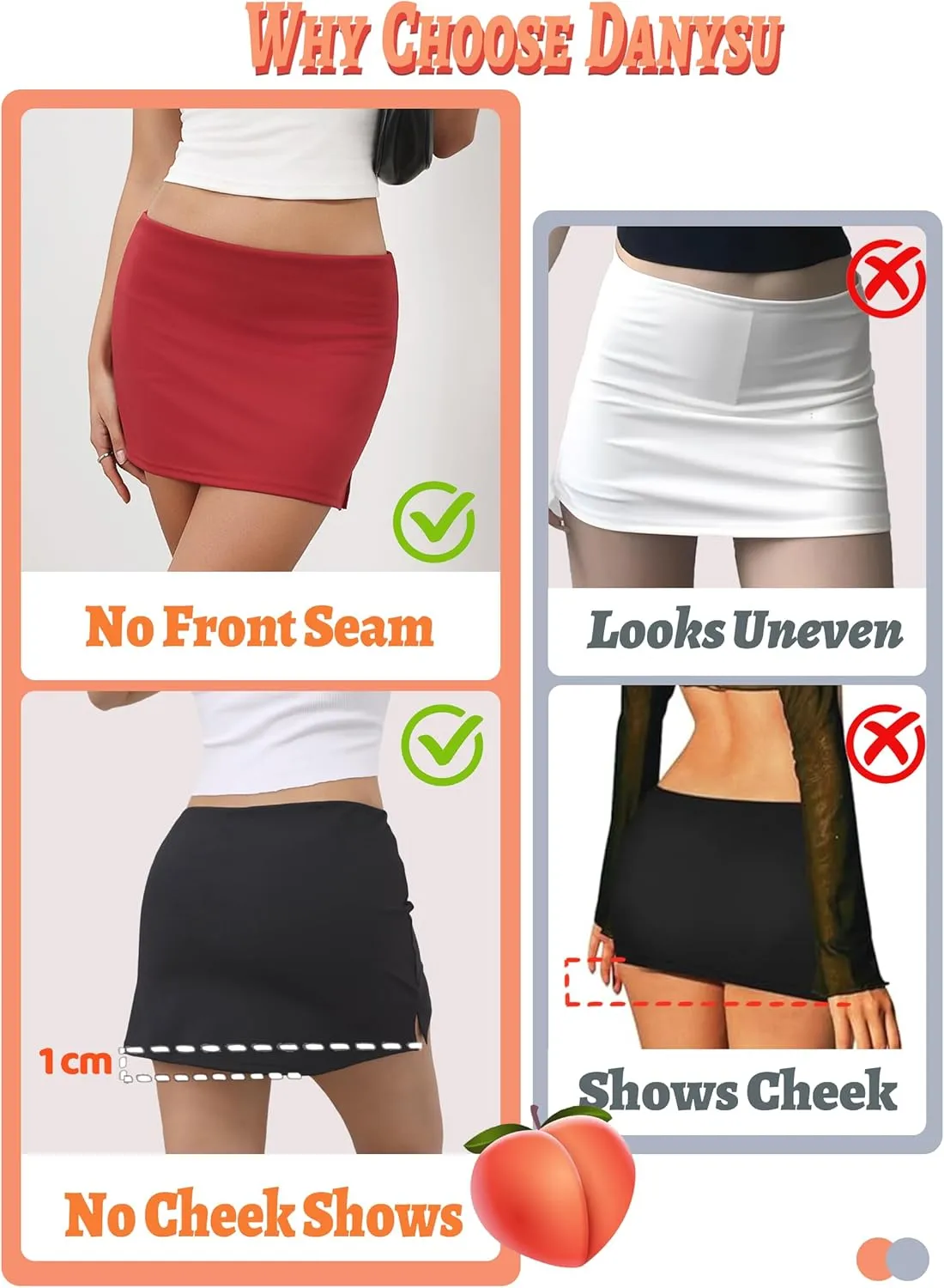 Danysu Stretchy Mini Skorts Mid Waist Skirt with Shorts Side Slit 2025 Sports Daily Going Out Outfits