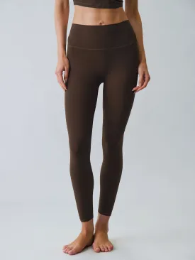 Dark Coffee Natural Waisted Leggings 23”