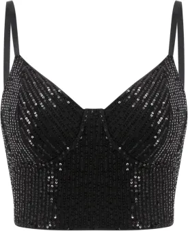 Erinaco Women's Rhinestone Diamond Tank Top Color Beaded Sling Tube Top Bustier Vest Crop Top Sexy Corset Bra Summer