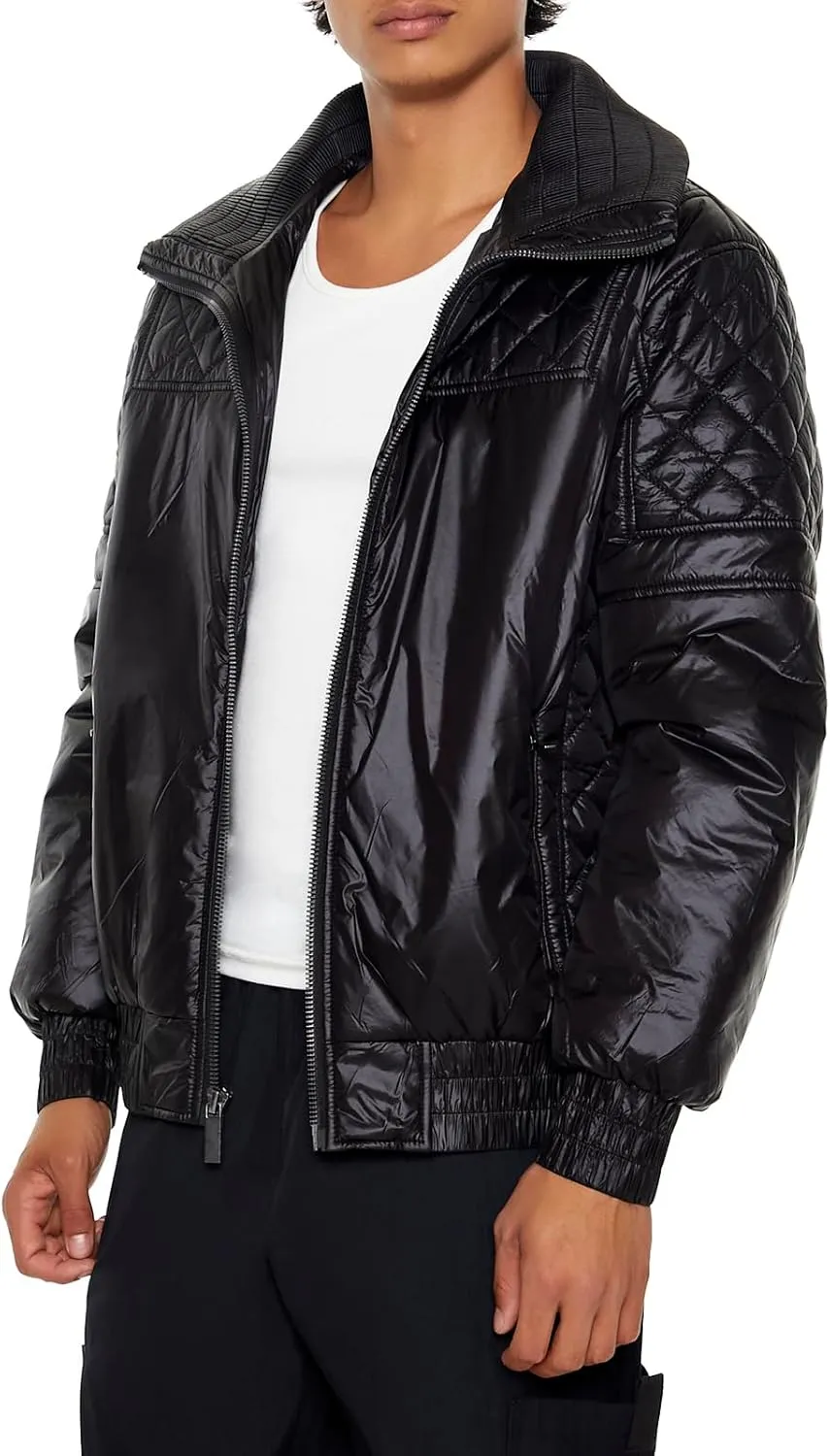 Forever 21 Men's Quilted Bomber Jacket