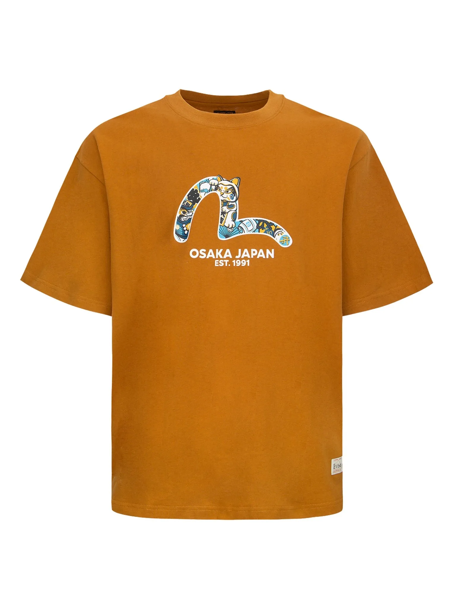 “Fortune Cat Hide-and-Seek” Seagull Print T-Shirt