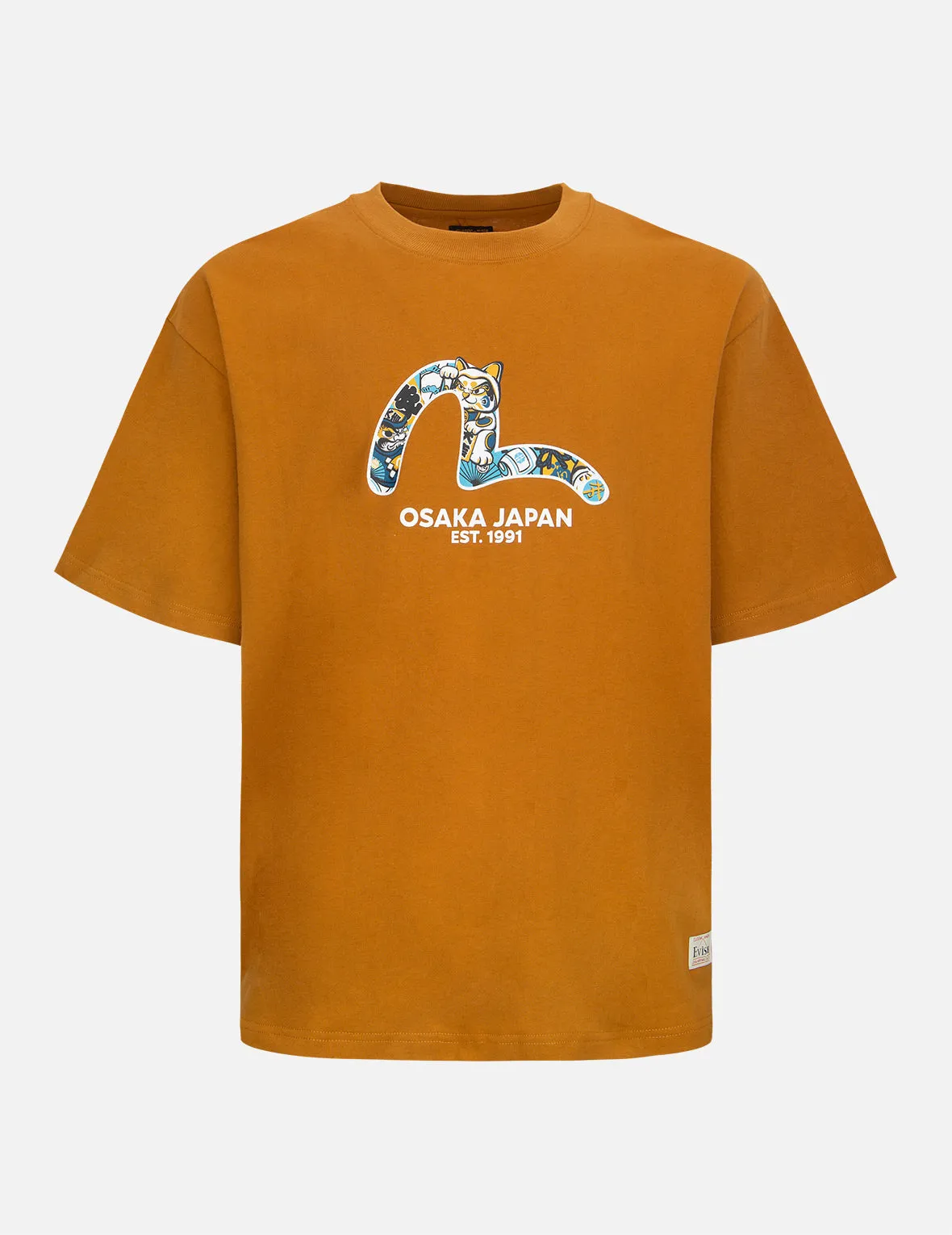 “Fortune Cat Hide-and-Seek” Seagull Print T-Shirt