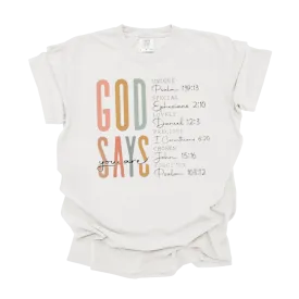 God Says Graphic Tee in Cream