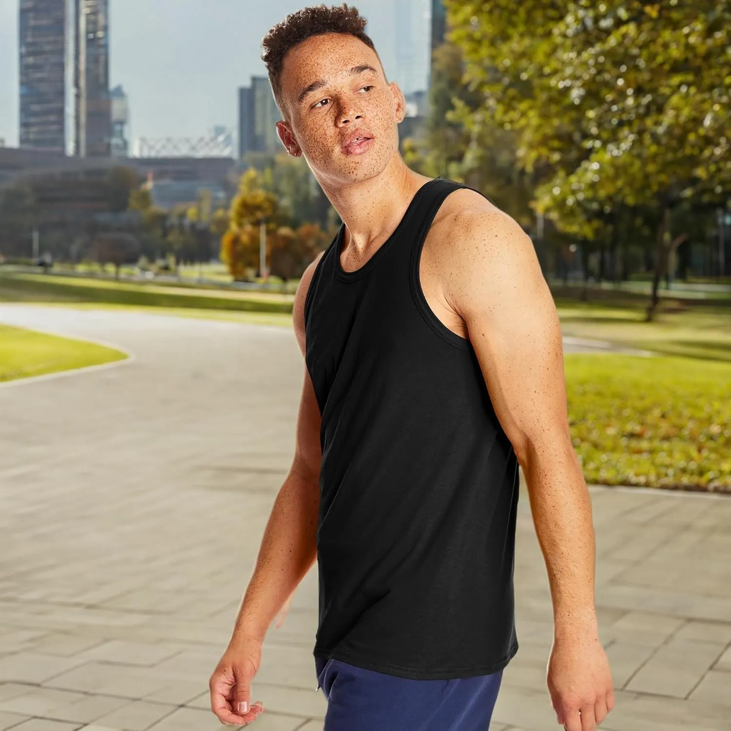 Hanes Mens Performance Tank, X-Temp Moisture-Wicking Tank Top, Solid Colors, 2-Pack