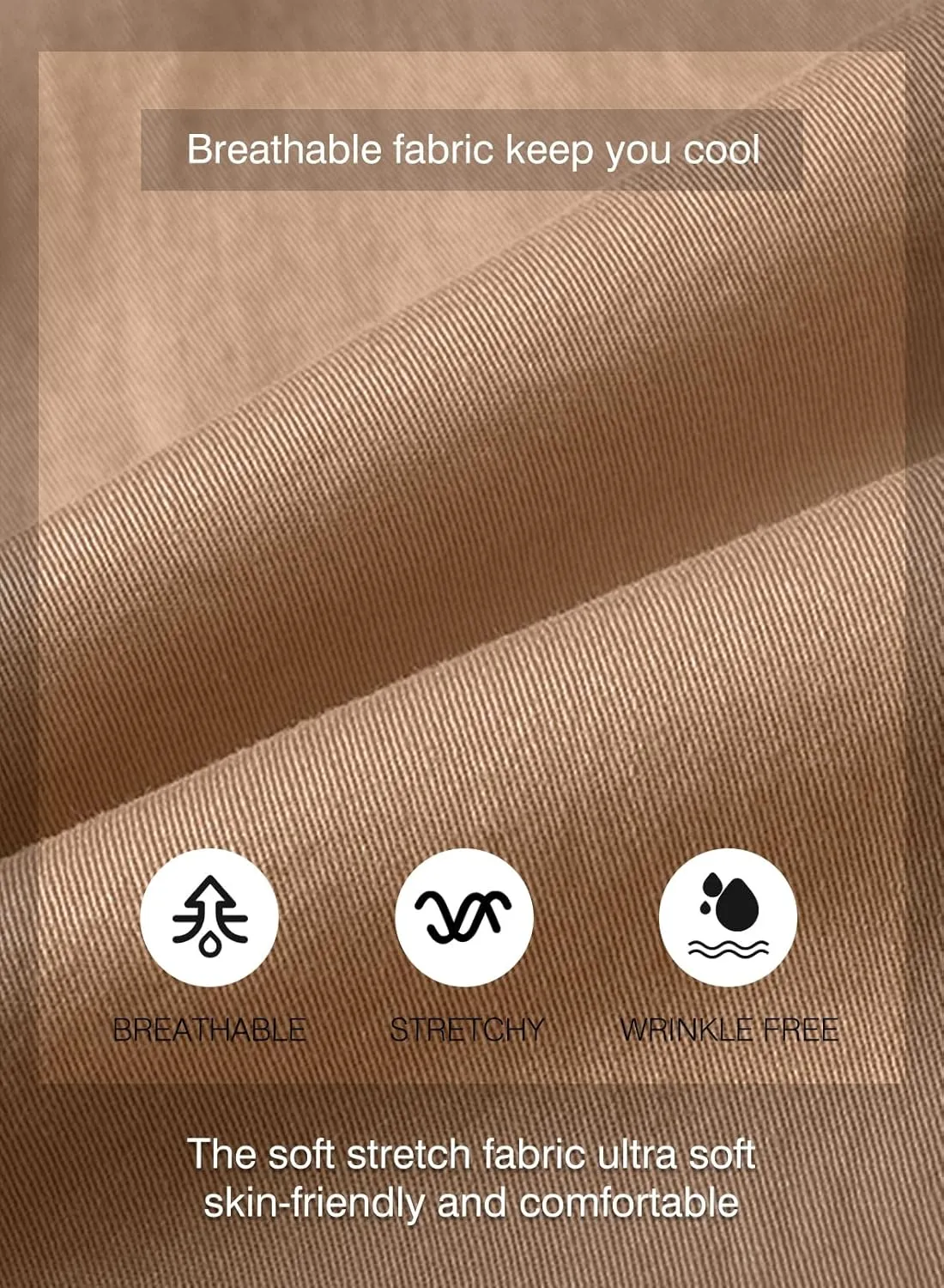 JMIERR Mens Casual Shorts - Cotton Drawstring Summer Beach Stretch Twill Chino Golf Shorts with Pockets