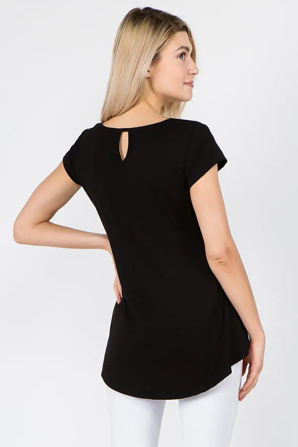 Keyhole Short Sleeve Top