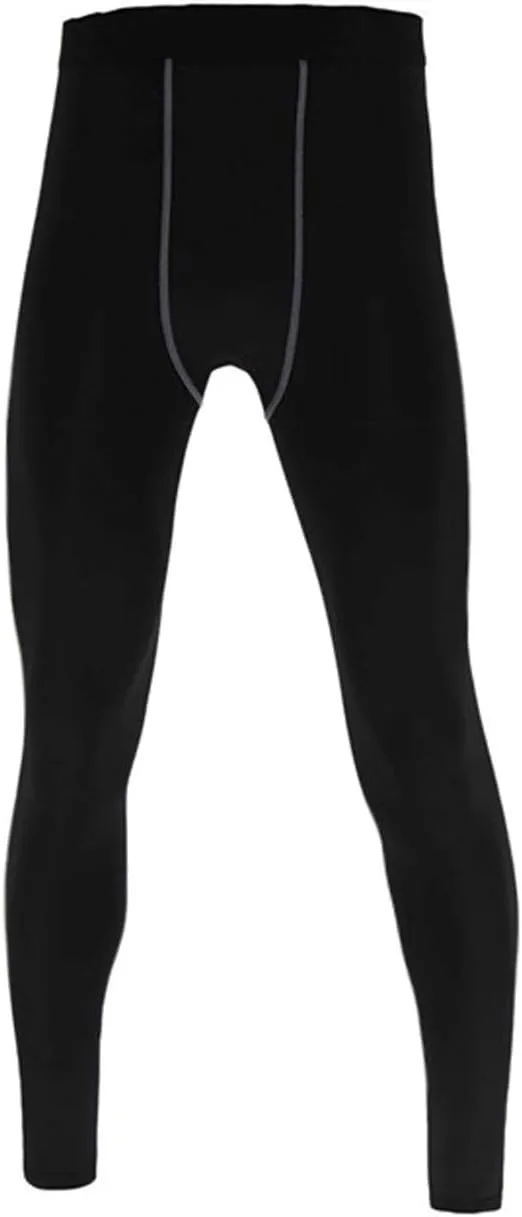 LANBAOSI Youth Boys Compression Leggings Athletic Pants Base Layer Football Workout Tight