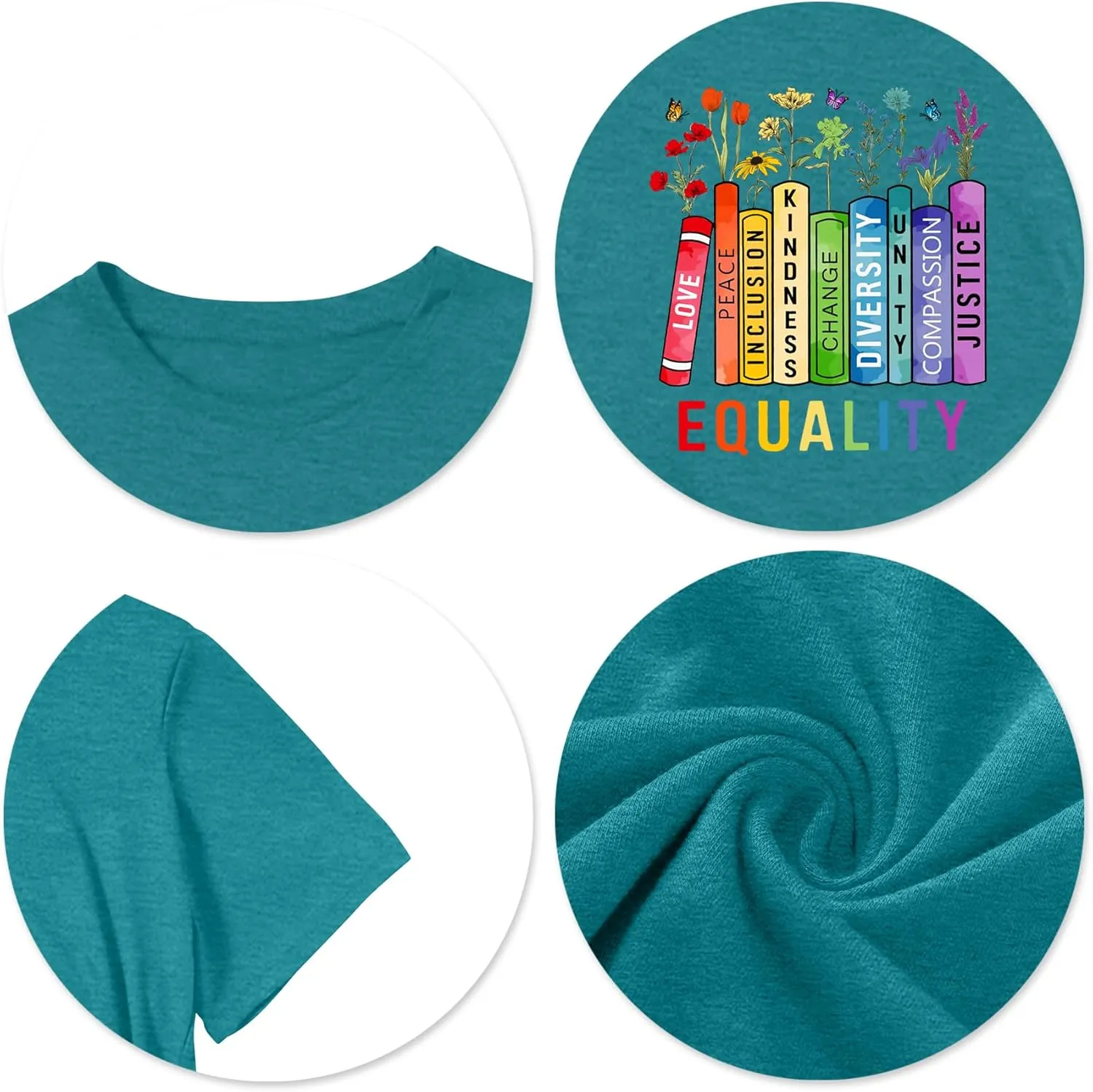 LAZYCHILD Pride Shirts for Women: Rainbow Heart Graphic Shirt Gay Pride T-Shirt LGBT Equality Short Sleeve Tops