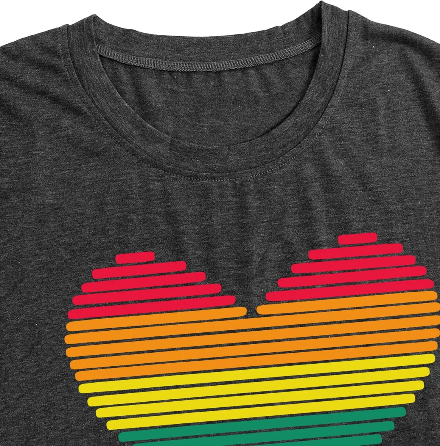LAZYCHILD Pride Shirts for Women: Rainbow Heart Graphic Shirt Gay Pride T-Shirt LGBT Equality Short Sleeve Tops