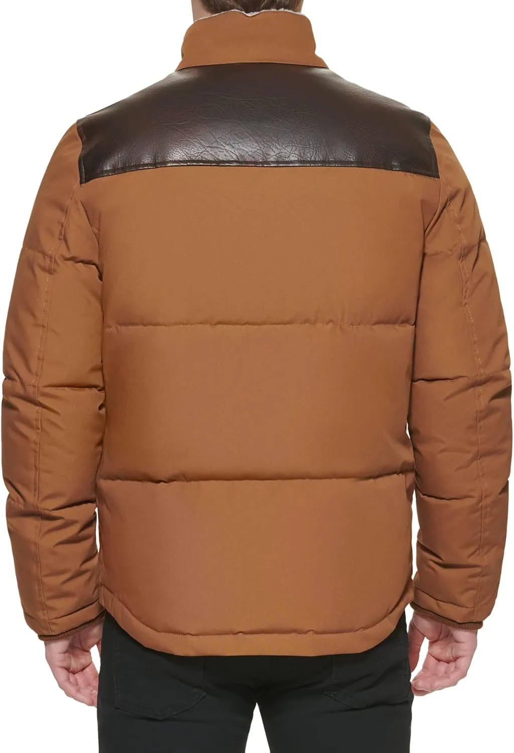 Levi's Men's Quilted Mixed Media Shirttail Work Wear Puffer Jacket