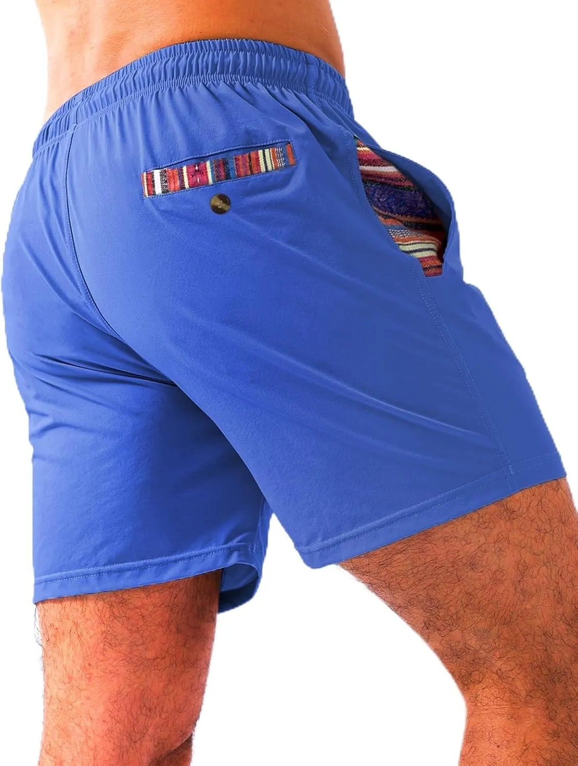 Loopory Mens Casual Shorts-Drawstring Summer Beach Stretch Twill Golf Shorts-Anti-Wrinkle Fabric-5"&7"
