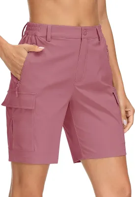 MAGCOMSEN Women's Hiking Cargo Shorts Quick Dry Lightweight 7 Inch Golf Athlectic Casual Trendy Shorts with 5 Pockets