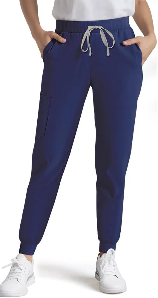 Medical Scrub Pants for Women, Jogger Pants with 6 Pockets, Soft Womens Scrubs Pant Drawstring Mid-Rise Cargo Pants