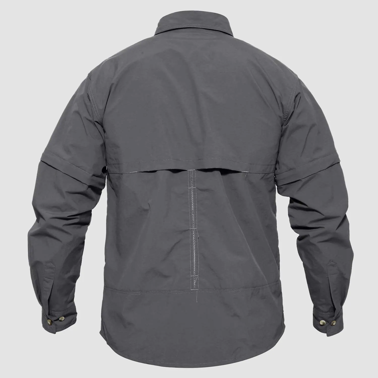 Mens Fishing Hiking Tactical Shirts with Detachable Sleeves Long/Short Sleeve Quick Dry