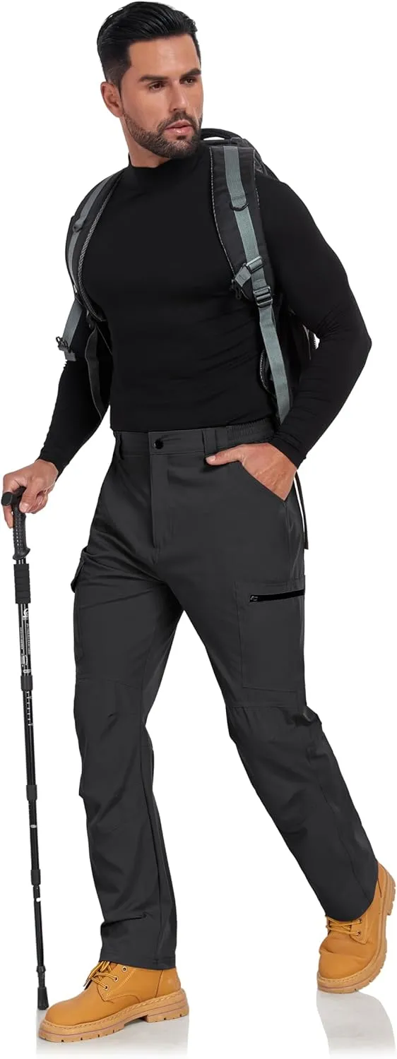 Men's Hiking Cargo Pants Lightweight Quick-Dry Waterproof Stretch Work Fishing Travel Outdoor Pants with 6 Pockets