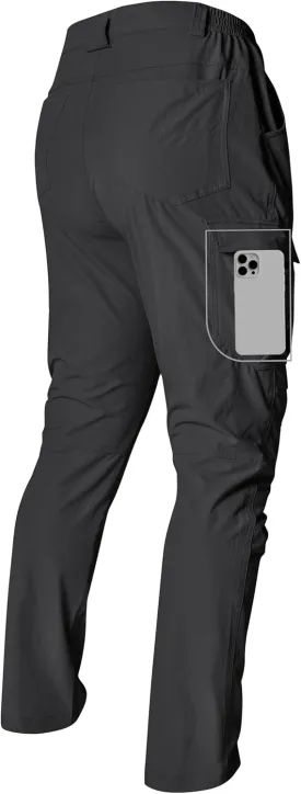 Men's Hiking Cargo Pants Lightweight Quick-Dry Waterproof Stretch Work Fishing Travel Outdoor Pants with 6 Pockets