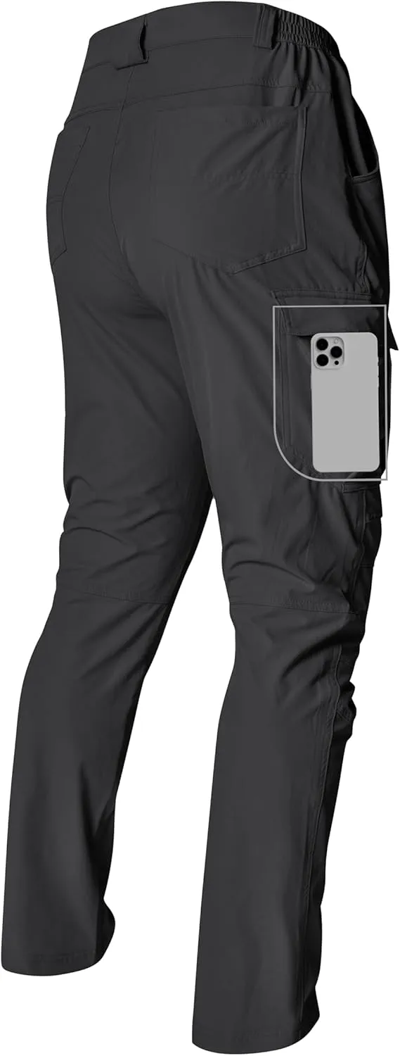Men's Hiking Cargo Pants Lightweight Quick-Dry Waterproof Stretch Work Fishing Travel Outdoor Pants with 6 Pockets