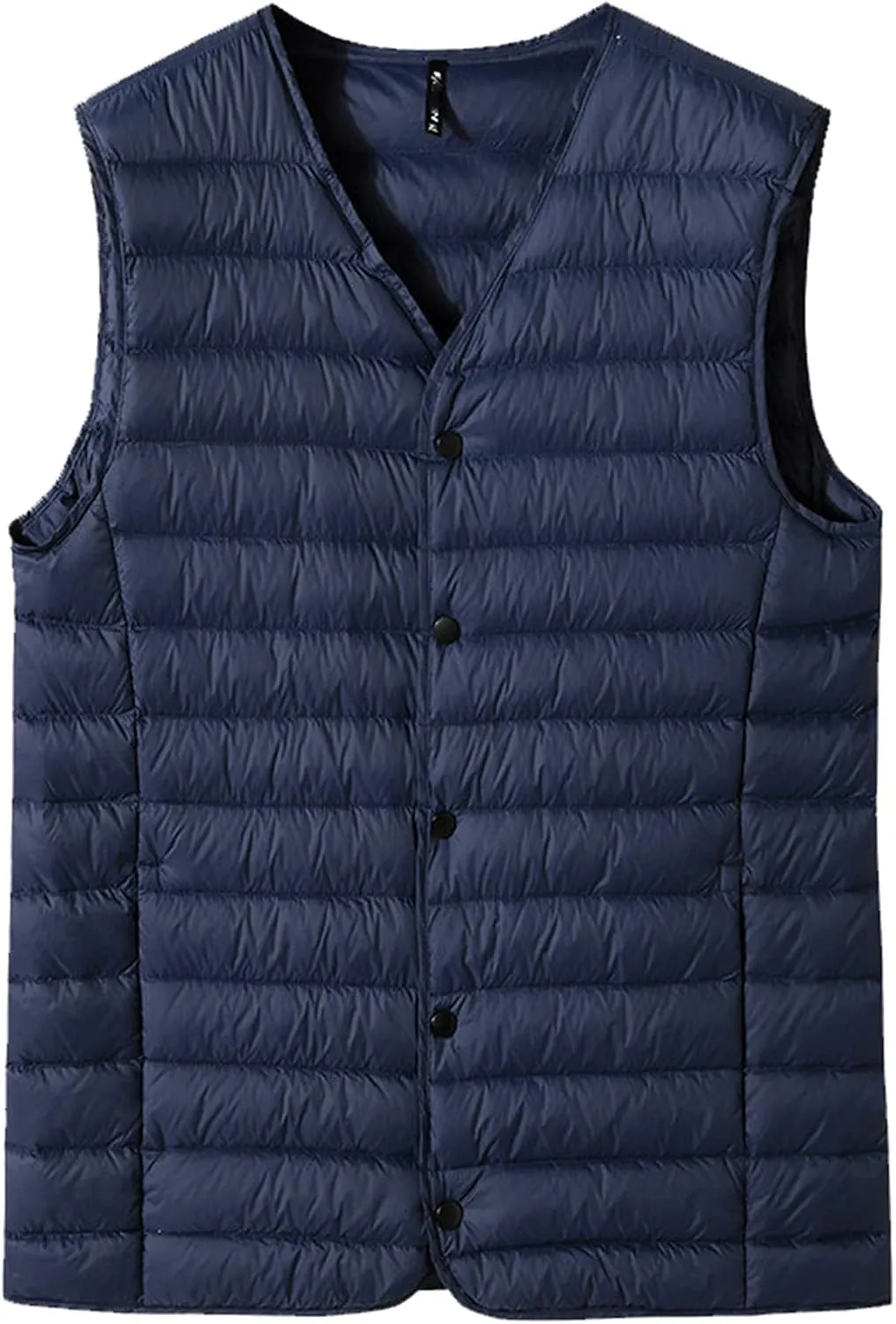 Mens Quilted Down Gilet, V-Neck Lightweight Zip Padded Vest Bodywarmer for Winter Travelling, Walking