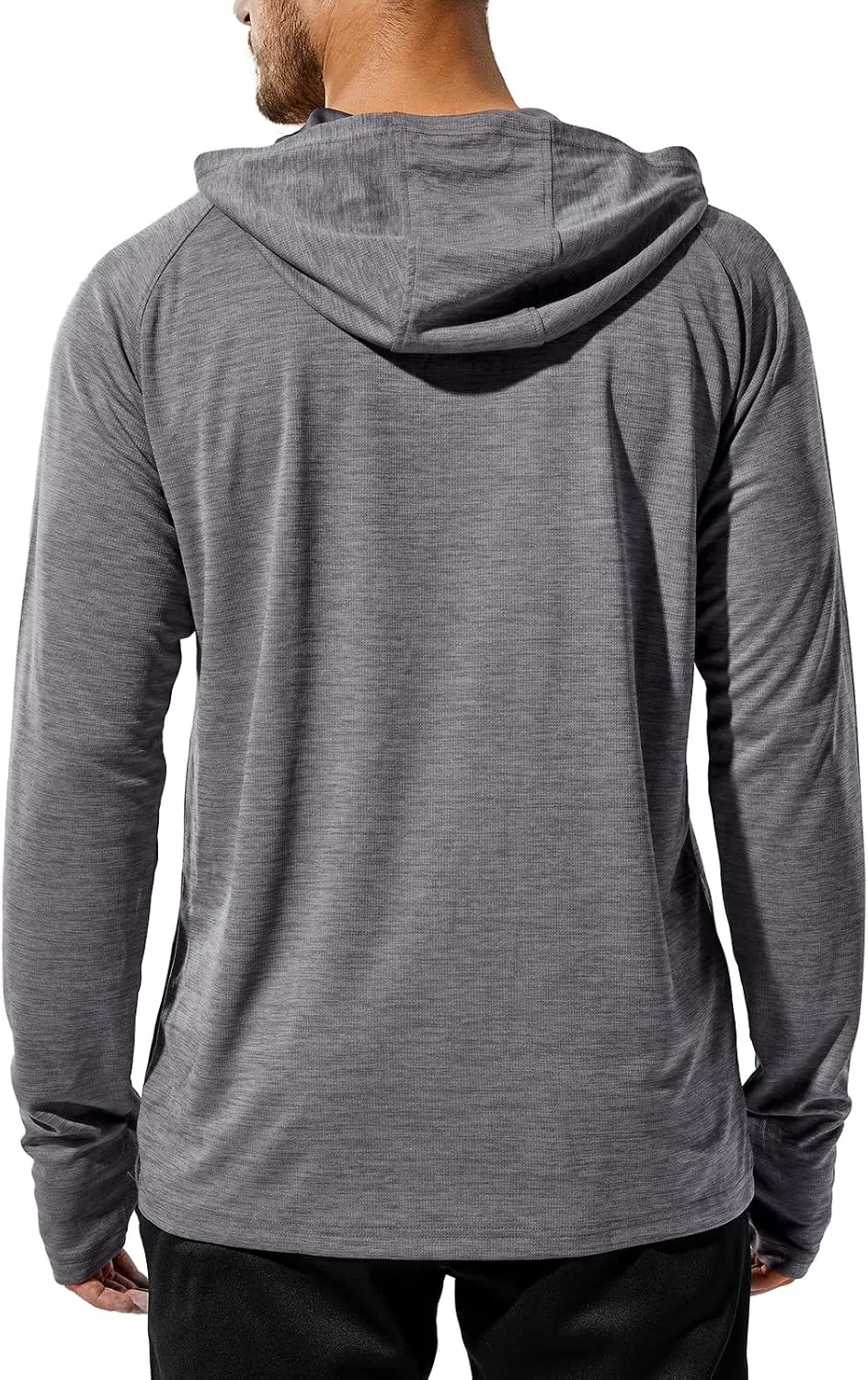 MIER Men's UPF 50  Sun Protection Hoodie Long Sleeve SPF Fishing Hiking Running Thumbhole Shirts Hooded Quick Dry Lightweight