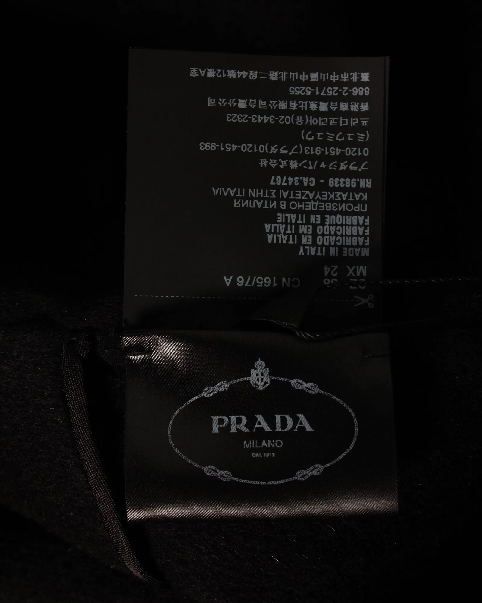 Prada Long Coat in Black Wool