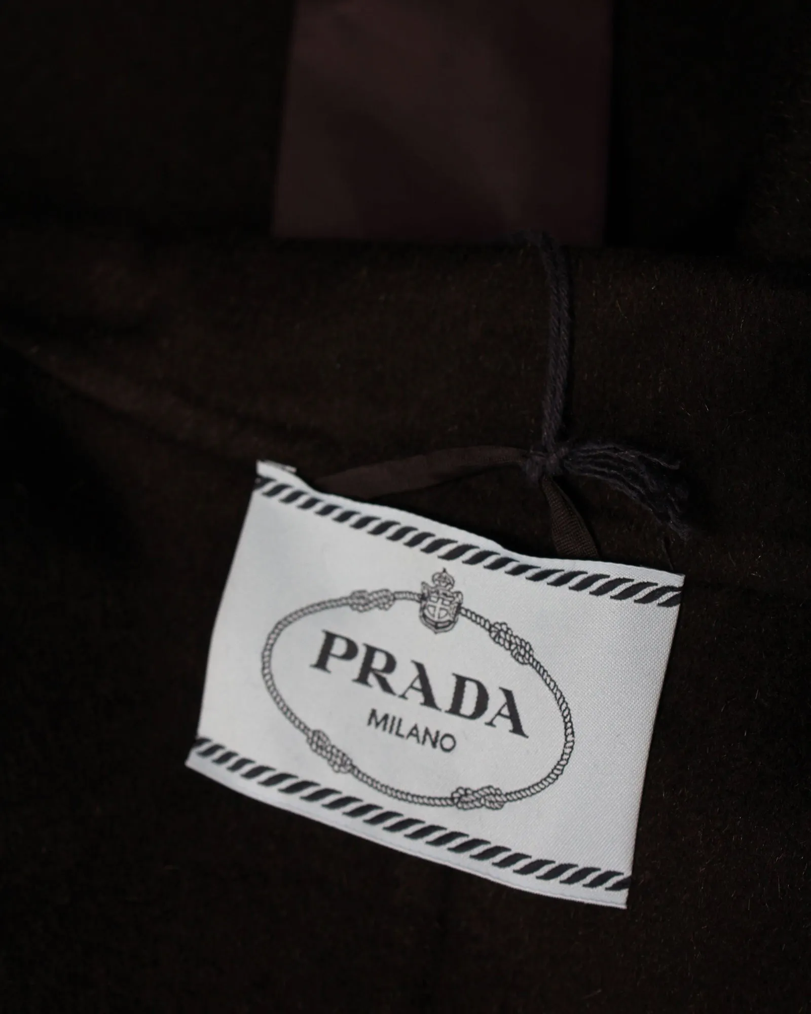 Prada Long Coat in Black Wool
