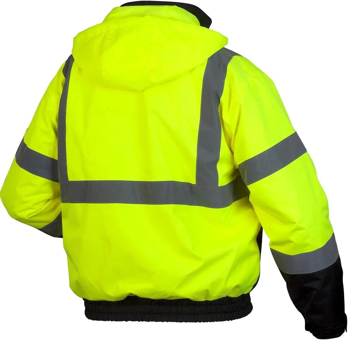 Pyramex RJ31 Series Waterproof Class 3 Fleece Bomber Safety Jacket, Lime, Large