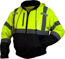 Pyramex RJ31 Series Waterproof Class 3 Fleece Bomber Safety Jacket, Lime, Large