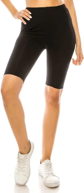 RENESEILLE Women's Active Biker Shorts  High Waist 10" Inseam Athletic Workout Gym Sports Yoga Running Bike Pants