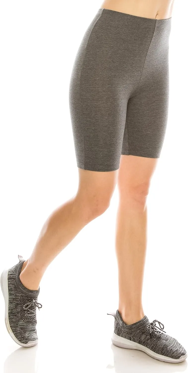 RENESEILLE Women's Active Biker Shorts  High Waist 7 Inseam Athletic Workout Gym Sports Yoga Running Bike Pants