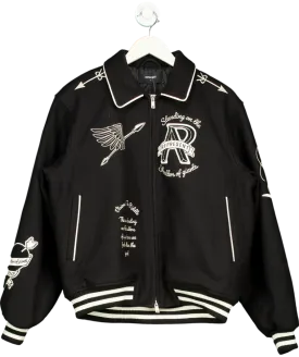 Represent Black Cherub Logo Wool-blend Varsity Jacket UK S