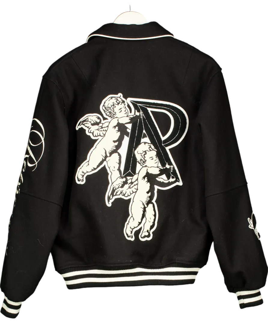 Represent Black Cherub Logo Wool-blend Varsity Jacket UK S