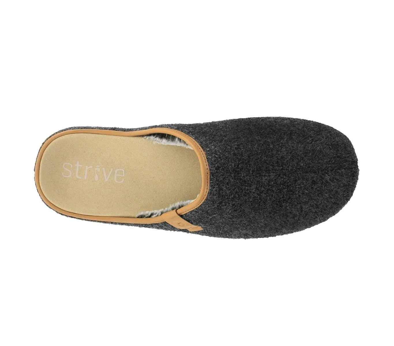 Strive Men's Cologne Dark Grey Size 11 Wool Mule Orthotic Slipper