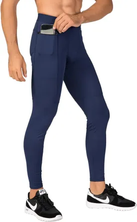 TopTie Men's Compression Pants Zipper Pocket Baselayer Sports Tights Leggings