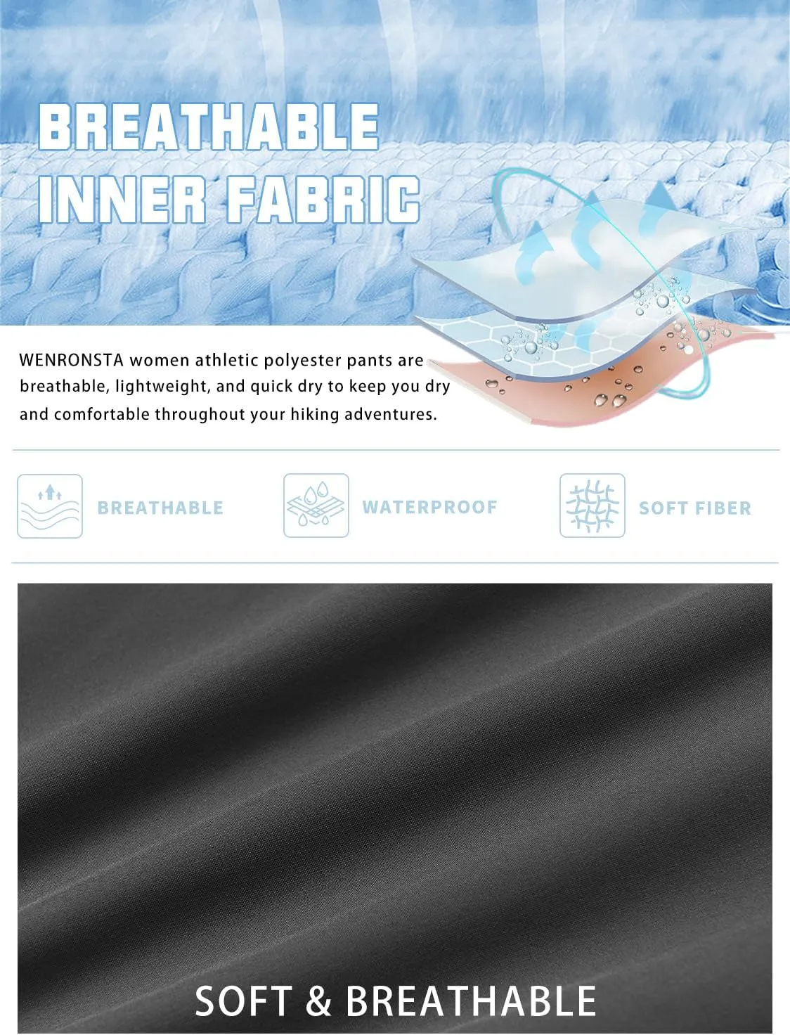 Women's Cargo Capris Hiking Pants Lightweight Quick Dry Summer Travel Athletic Outdoor Elastic Waist Loose Casual