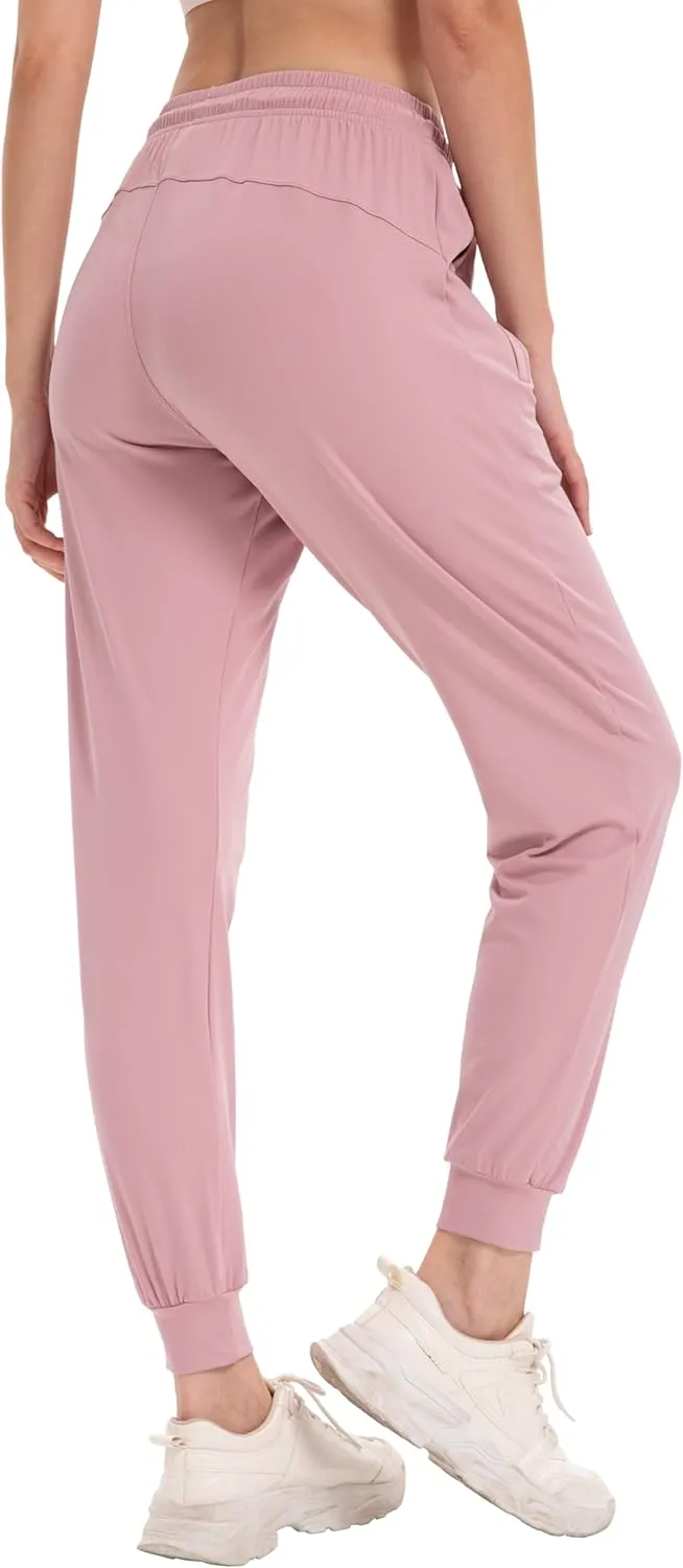 Women's Joggers Pants with Zipper Pockets Tapered Athletic Running Sweatpants for Women Yoga Golf Lounge