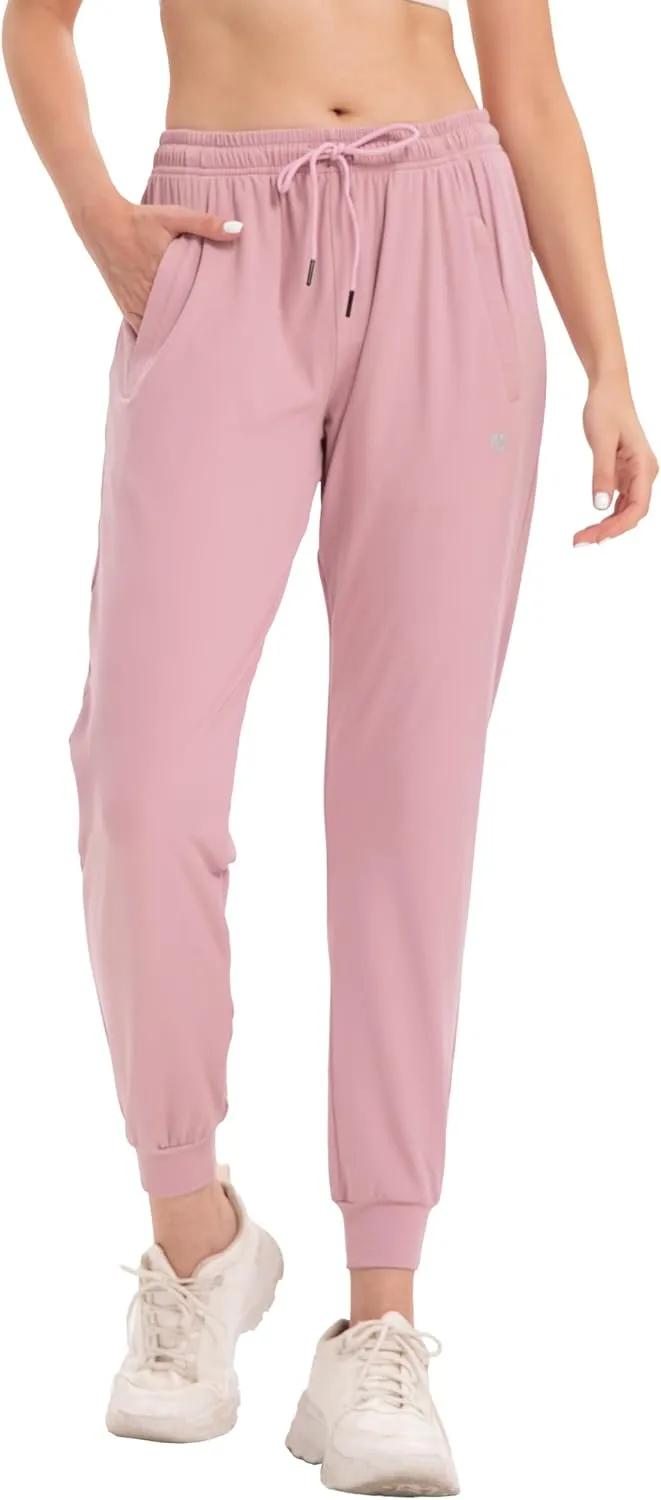 Women's Joggers Pants with Zipper Pockets Tapered Athletic Running Sweatpants for Women Yoga Golf Lounge