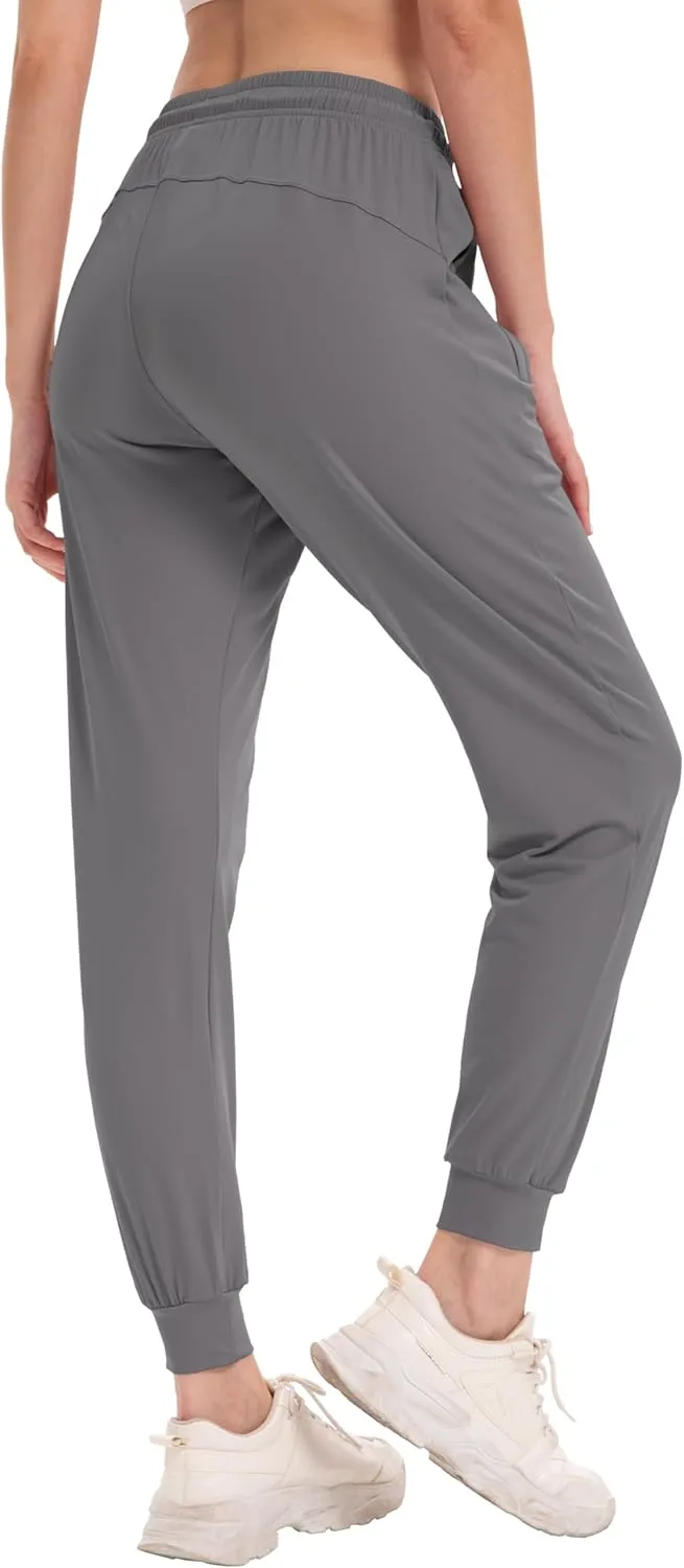 Women's Joggers Pants with Zipper Pockets Tapered Athletic Running Sweatpants for Women Yoga Golf Lounge
